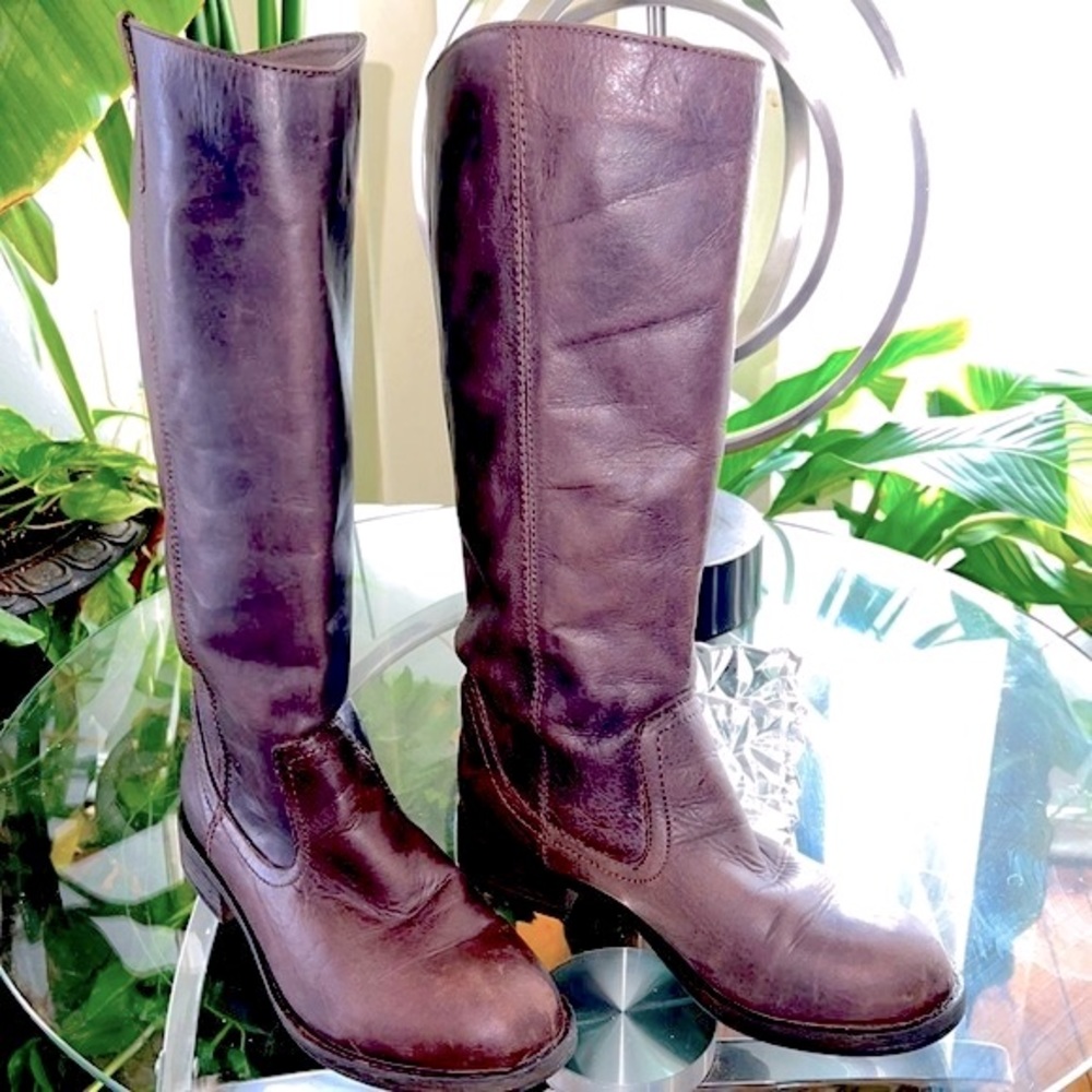 Kenneth Cole Reaction Woman Tried and Tide Brown Leather pull on Boots Size 6.5